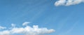 Panorama white cloud and blue sky background with copy space Royalty Free Stock Photo