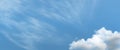 Panorama white cloud and blue sky background with copy space Royalty Free Stock Photo