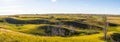 Panorama of the wide open prairie and grasslands in the American Midwest of North Dakota. This is in the Upper Souris National