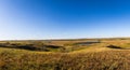 Panorama of the wide open prairie and grasslands in the American Midwest of North Dakota. This is in the Upper Souris National