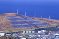 Panorama of wind mills in Canical. Madeira, Portugal