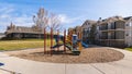 Panorama Winding paved footpath in a park day light