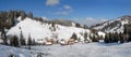 Panorama of winter landscape of Carpathians