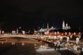 Panorama of winter Moscow apital of Russia. Kremlin, Kremlin wall, churches, Grand Kremlin Palace