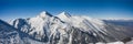 Panorama of winter mountains in Bansko, Bulgaria