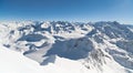 Panorama winter snow covered mountain horizontal background Royalty Free Stock Photo