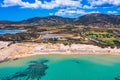 Panorama of the wonderful beaches of Chia, Sardinia, Italy. View of beautiful Chia bay and wonderful beaches, Sardinia island, Royalty Free Stock Photo