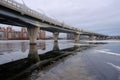 Panorama of Yakhtennyy bridge in Saint Peterbourg Royalty Free Stock Photo