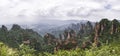 Panorama: Yuanjiajie Scenic Area, Wulingyuan, Zhangjiajie National Forest Park, Hunan Province, China, Asia Royalty Free Stock Photo