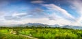 Panorama of Zaili Alatau mountains in Alamty Royalty Free Stock Photo