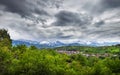 Panorama of Zaili Alatau mountains in Alamty Royalty Free Stock Photo