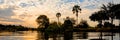 Panorama of the Zambeze river at sunset Zambia