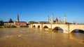 Panoramic view of Zaragoza city, Spain Royalty Free Stock Photo