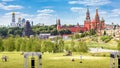 Panorama of Zaryadye Park overlooking Moscow Kremlin, Russia Royalty Free Stock Photo