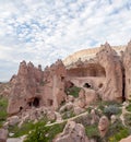 Panorama of Zelve valley in Cappadocia, Turkey Royalty Free Stock Photo