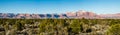 Panorama of Zion National Park skyline from Southern Utah desert Royalty Free Stock Photo