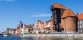 Panorama of the Zuraw crane building at the waterfront in Gdansk