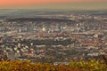 Panorama of Zurich city from the Uetliberg mountain. Royalty Free Stock Photo