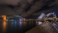 Panorama ÃÂ¼ber den Hafen von Sydney bei Nacht