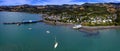 Panoramagram of the Akaroa Town Royalty Free Stock Photo