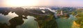 The panoramagram of Hongfen Lake Bridge Royalty Free Stock Photo