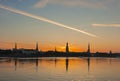 Panoramas silhouette of Riga city