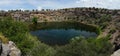 Panoramatic photo of beautiful volcanic lake, Arizona, USA