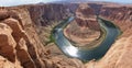 Panoramatic photo of Horseshoe Bend of Colorado river, Arizona, USA Royalty Free Stock Photo