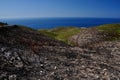 Burned mountains near Navagio Beach, Zakynthos, Greece Royalty Free Stock Photo