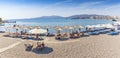 Panoramatic view of Haraki beach and holiday-makers Rhodes, Gre