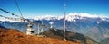 Panoramatic view from Langtang to Ganesh Hima Royalty Free Stock Photo