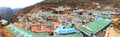 Panoramatic view of Namche Bazar village Royalty Free Stock Photo