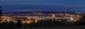 Panoramatic view to city Ceske Budejovice at night