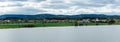 Panoramatic view to pond hill Klet and village Dubne, Czech republic