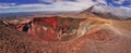 Panoramatic view of unique volcanic landscape of Tongariro NP in New Zealand Royalty Free Stock Photo