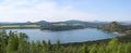 Panoramatic wiev to Machas lake from hill Borny. Czech landscape