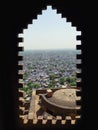 The panoramiÃÂ view of the old city from the window of the ancient fortress Royalty Free Stock Photo