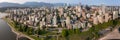 panoramic aerial city view of Downtown Vancouver in British Columbia, Royalty Free Stock Photo