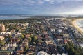 Panoramic aerial drone view of Cronulla in the Sutherland Shire, South Sydney, looking toward North Cronulla Beach Royalty Free Stock Photo