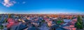 Drone view of Melbournes suburbs and CBD looking down at Houses roads and Parks Victoria Australia Royalty Free Stock Photo