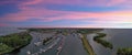 Panoramic aerial from the harbor from Huizen in the Netherlands Royalty Free Stock Photo