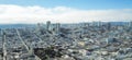 Panorama aerial view Russian Hill neighborhood in San Francisco Royalty Free Stock Photo