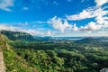 Panoramic aerial image from the Pali Lookout on the island of Oahu in Hawaii Royalty Free Stock Photo