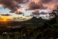 Panoramic aerial image from the Pali Lookout on the island of Oahu in Hawaii Royalty Free Stock Photo