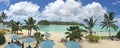 Panoramic aerial landscape view of in Rarotonga Cook Islands