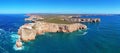 Panoramic aerial from the lighthouse & x27;Cabo Vicente& x27; in Sagres in the Algarve Portugal
