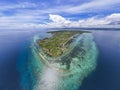 Panoramic aerial of Pangangan Island, a coral island in Calape, Bohol, Philippines Royalty Free Stock Photo