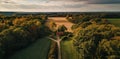 panoramic aerial shots of the french countryside