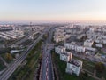 Panoramic Aerial View of Acco, Acre, Akko old city with crusader palace, city walls, arab market, knights hall, crusader tunnels, Royalty Free Stock Photo