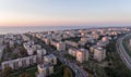 Panoramic Aerial View of Acco, Acre, Akko old city with crusader palace, city walls, arab market, knights hall, crusader tunnels, Royalty Free Stock Photo